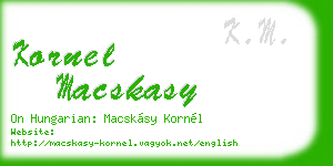 kornel macskasy business card